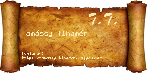 Tamássy Tihamér névjegykártya